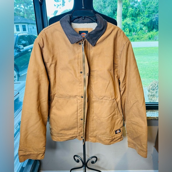 Dickies Beige Sherpa Lined Workwear Jacket Suze Large - Picture 1 of 9